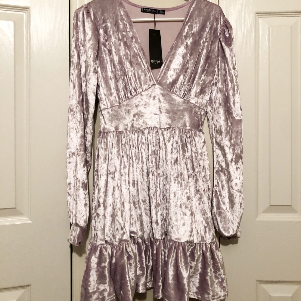 Nasty Gal Lavender Velvet Dress